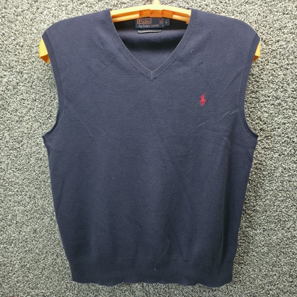 Polo Ralph Lauren Other - Polo Ralph Lauren Sweater Vest Men's Large Navy Blue V-Neck 100% Pima Cotton